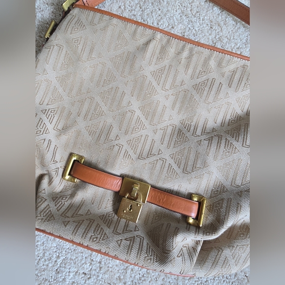 Lauren Ralph Lauren Rll Signature Monogram Handbag Purse Medium Size - Picture 16 of 16